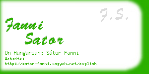 fanni sator business card