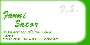 fanni sator business card